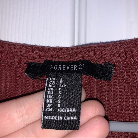 Forever 21 Burgundy Button Front Knit Swing Dress - Picture 4 of 4